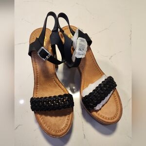 Yoki Black Braided Women's Sandals